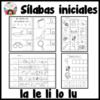 Silabas con L la le li lo lu  Actividades de lenguaje preescolares,  Silabas, Palabras silabas