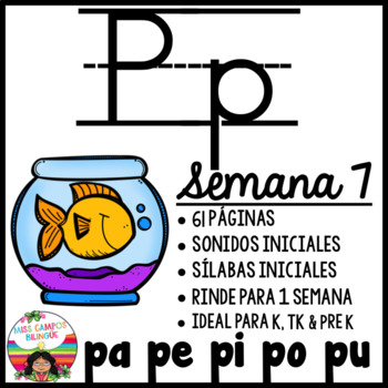 Preview of Letra P Silabas pa, pe, pi, po, pu