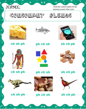 Preview of Consonants Blends CH, SH and PH