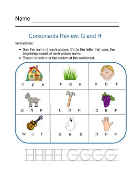 consonants review g and h by keenan peters teachers pay teachers