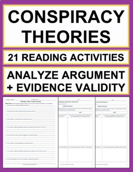 Preview of Conspiracy Theories Reading Response - Analyze Argument & Evidence Validity