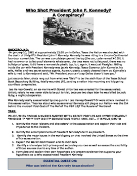 Preview of Conspiracy Theory? Kennedy Assassination- AWESOME INQUIRY LESSON-3 days