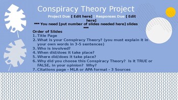 Preview of Conspiracy Theory Project