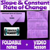Constant Rate of Change & Slope Foldable Notes + Video Lesson