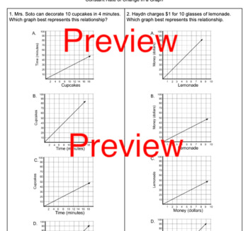 Constant Rate Of Change Worksheet 7th Grade