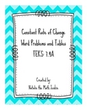 Constant Rate of Change Tables and Word Problems