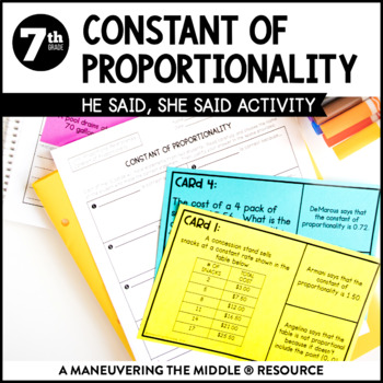 Preview of Constant of Proportionality Activity | Proportional Relationships Error Analysis