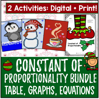 Preview of [Christmas] Constant of Proportionality Activity BUNDLE | Digital & Print