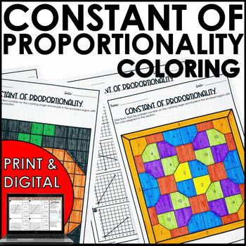 Preview of Constant of Proportionality Activity Coloring Rate of Change Halloween Worksheet