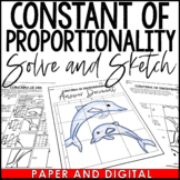 Constant of Proportionality Activity Solve and Sketch Worksheet