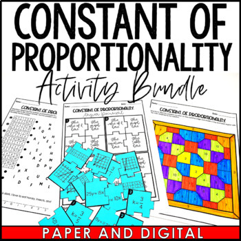 Preview of Constant of Proportionality Activity and Worksheet Bundle