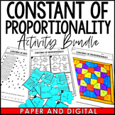 Constant of Proportionality Activity and Worksheet Bundle