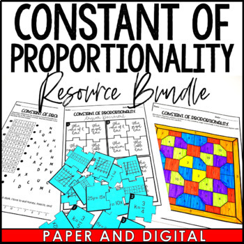 Preview of Constant of Proportionality Bundle Activities Guided Notes Homework