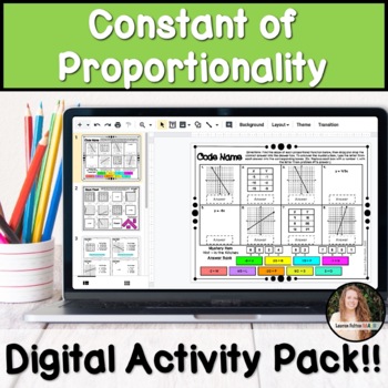 Preview of Constant of Proportionality Digital Activity Rate of Change 7th Grade