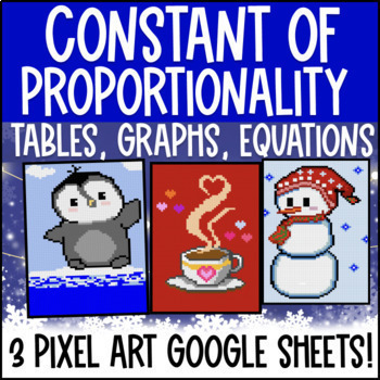 Preview of Constant of Proportionality Digital Pixel Art | Tables, Graphs, Equations Google