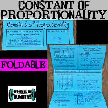 Preview of Constant of Proportionality Foldable Notes Interactive Notebook