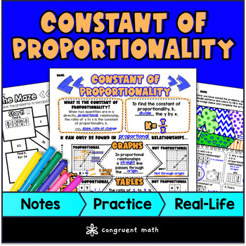 Preview of Constant of Proportionality Guided Notes & Doodles | Proportional Relationships