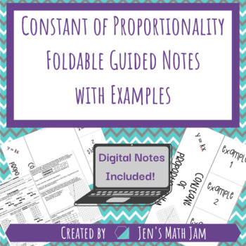 Preview of Constant of Proportionality - {Foldable Guided Notes & Digital Notes}