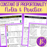 Constant of Proportionality Guided Notes and Practice Worksheet
