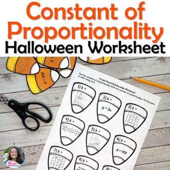 Preview of Constant of Proportionality Halloween Worksheet Activity