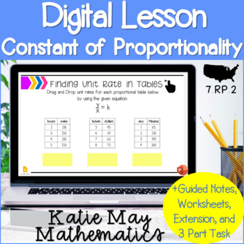 Preview of Constant of Proportionality |  Interactive Lesson + Printables | 7.RP.2