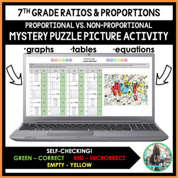 Preview of Constant of Proportionality Mystery Puzzle Picture Activity (Google Sheets)