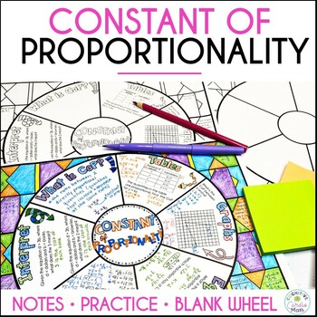 Preview of Constant of Proportionality Guided Notes Doodle Math Wheel