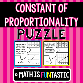 Preview of Constant of Proportionality Puzzle (Words, Tables, Graphs, & Equations)