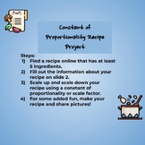 Constant of Proportionality Recipe Project
