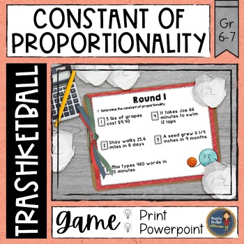 Preview of Constant of Proportionality Trashketball Math Game
