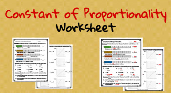 Constant of Proportionality Worksheet by Bright Day | TpT