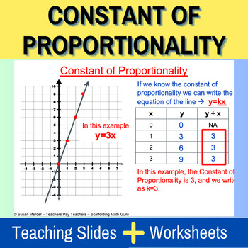 Preview of Constant of Proportionality Worksheets to Explore Proportional Relationships