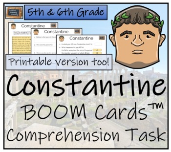 Preview of Constantine BOOM Cards™ Comprehension Activity 5th Grade & 6th Grade
