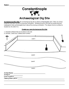 Preview of Constantinople "Archeological Dig Site" Worksheet
