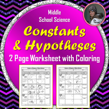 Preview of Constants (Controlled Variables) and Hypotheses Worksheet with Coloring