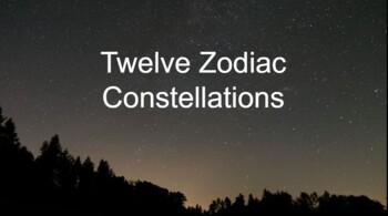 Preview of Constellation Flashcards - 12 Zodiac (Google Slides)