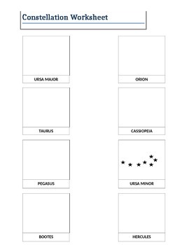 Constellation worksheet by M Stevens Science | Teachers Pay Teachers