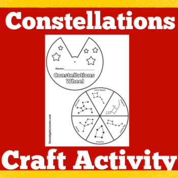 Preview of STAR CONSTELLATION CONSTELLATIONS Craft Activity Worksheet 1st 2nd 3rd 4th Grade