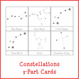 Montessori Constellations 3-Part Cards {White Background}