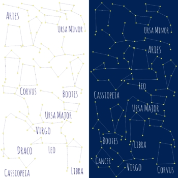 Preview of Constellations Clip Art, Night Sky Constellations, For Commercial Use