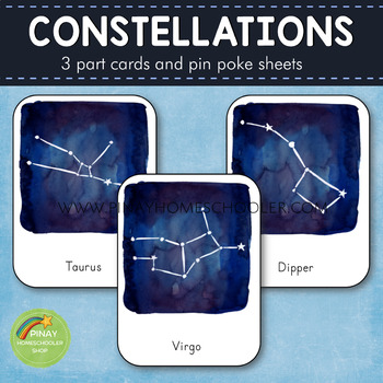 Preview of Constellations Montessori 3 Part Cards