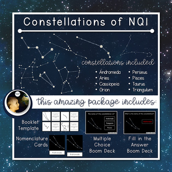 Preview of Constellations | Northern Celestial Quadrant 1 | Boom Cards™ + Nomenclatures