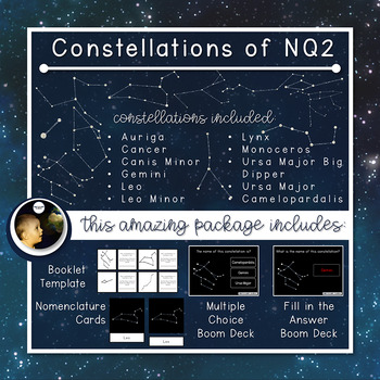 Preview of Constellations | Northern Celestial Quadrant 2 | Boom Cards™ + Nomenclatures