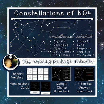 Preview of Constellations | Northern Celestial Quadrant 4 | Boom Cards™ + Nomenclatures