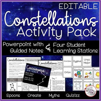 Preview of Constellations PPT with Notes and Stations - Editable