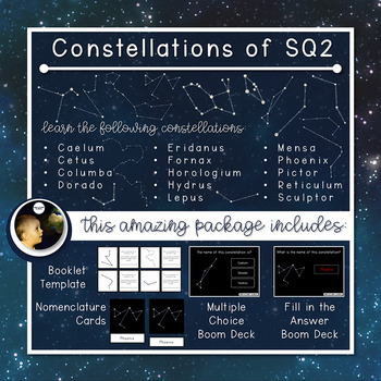 Preview of Constellations | Southern Celestial Quadrant 2 | Boom Cards™ + Nomenclatures