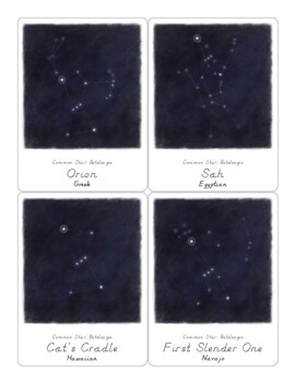 Constellations of Many Cultures 3 Part Cards | TpT
