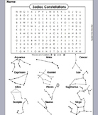 Zodiac Constellations Activity: Word Search (Space Science