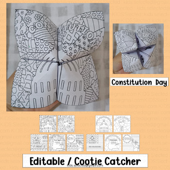 Preview of Constitution Activities Cootie Catcher Writing Craft Pop Art Game We the People