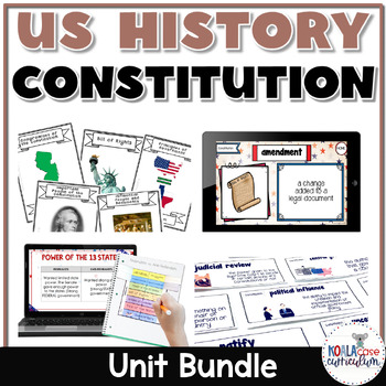Preview of US Constitution Unit Bundle | Preamble | Bill of Rights